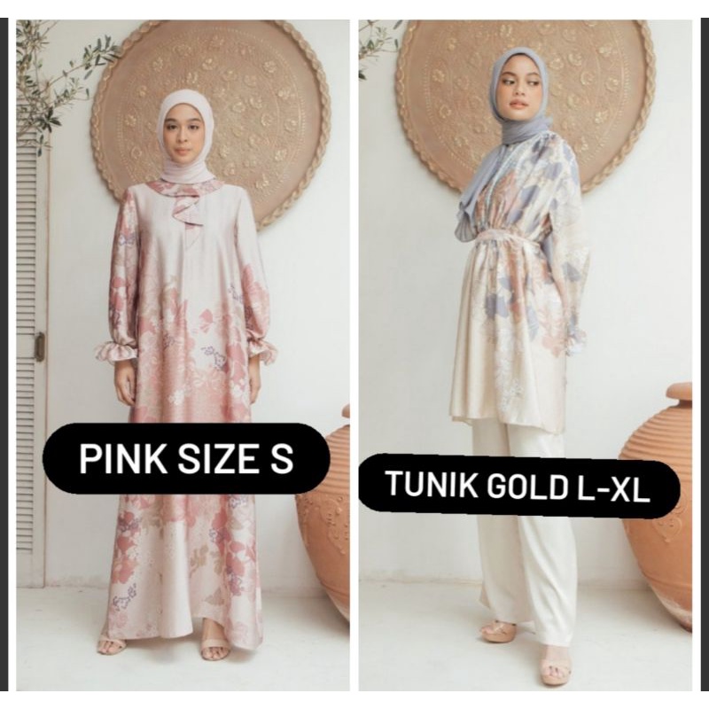 Kira Dress Pink Kira Tunik Gold By Muda Official