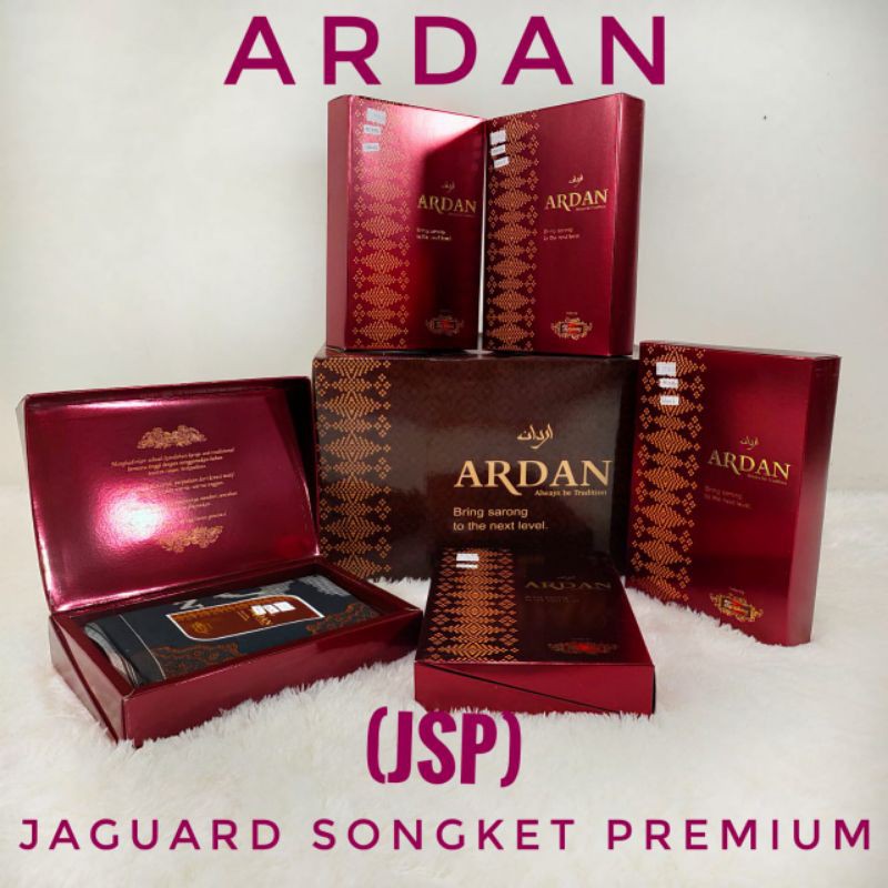 Sarung Tenun Ardan Gold JSP Jaguard Songket Premium Hitam by Ketjubung