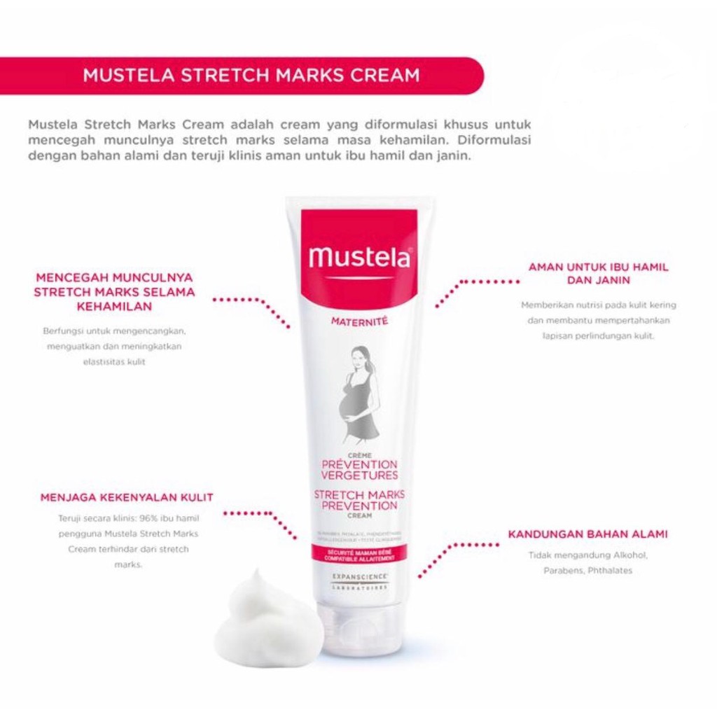 Mustela Stretchmark Cream 150 ml (Krim pencegah stretchmark)