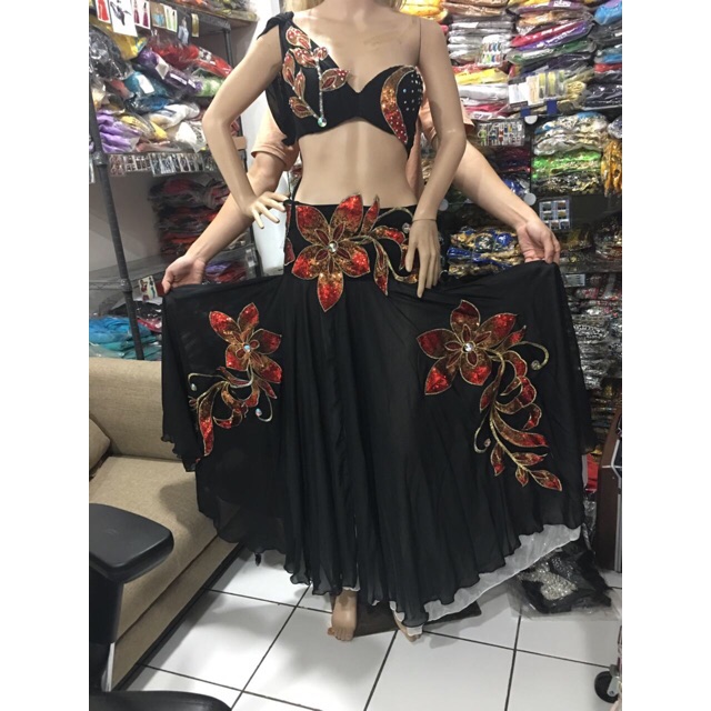 Belly dance 1 set bra rok bordir kostum tari india arab egypt halloween mesir salsa dansa sexy dj