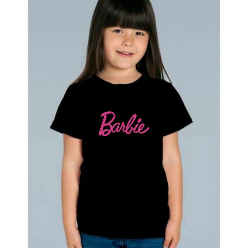 kaos anak barbie bahan katun combed 30s ukuran S M L XL XXL