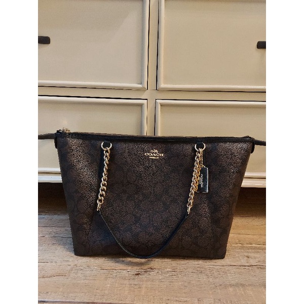 Preloved Coach Ava Signature Mahogani Tote Chain Original