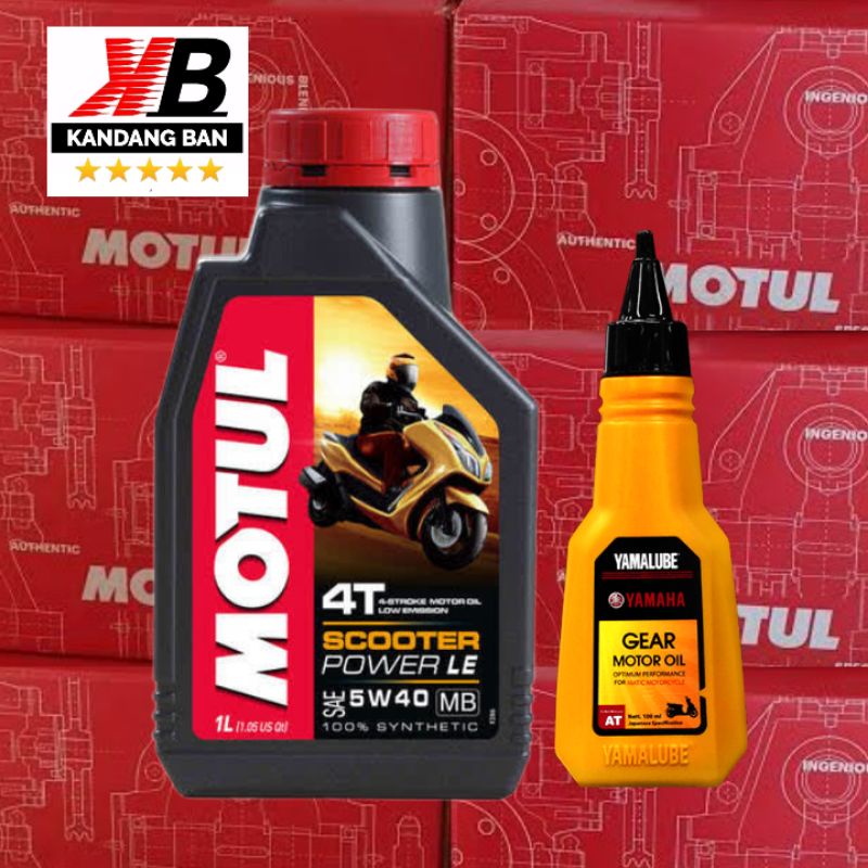 PAKET OLI MOTUL MATIC POWER LE 5W-40 1L + OLI GEAR YAMALUBE 140ML UNTUK SEMUA MATIC