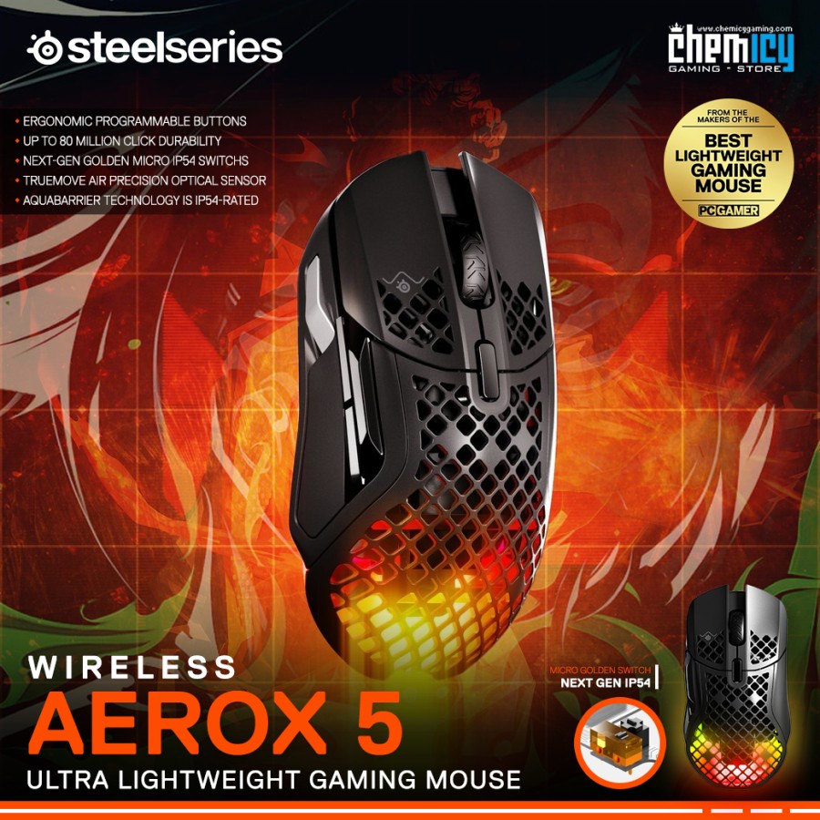 Steelseries Aerox 5 RGB Wireless Ultra-Lightweight Gaming Mouse