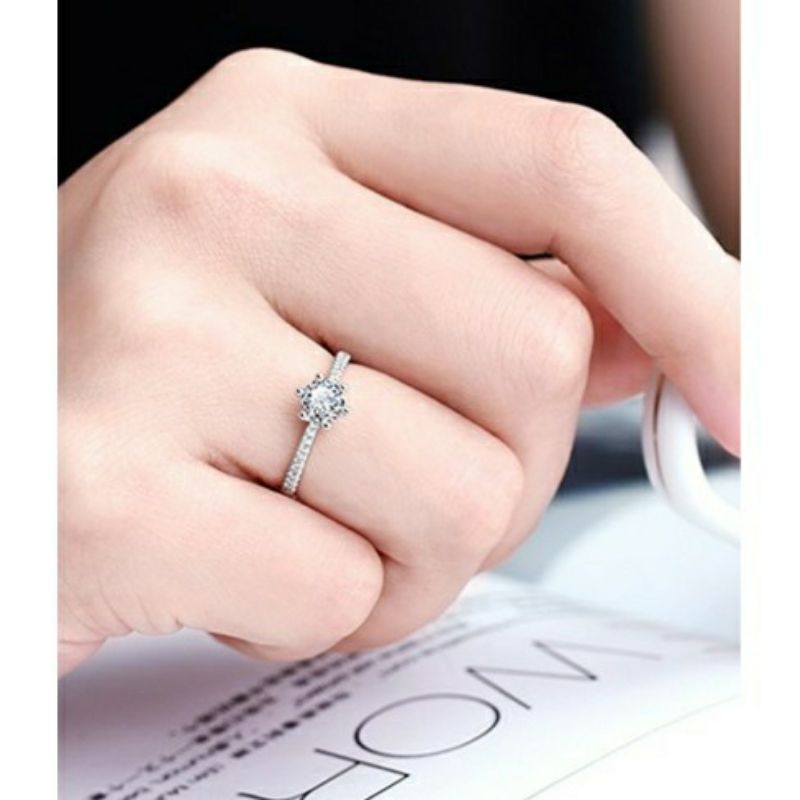 Cincin Titanium  Berlian Full Permata Fashion Korea Stylish Anti Karat &amp; Alergi