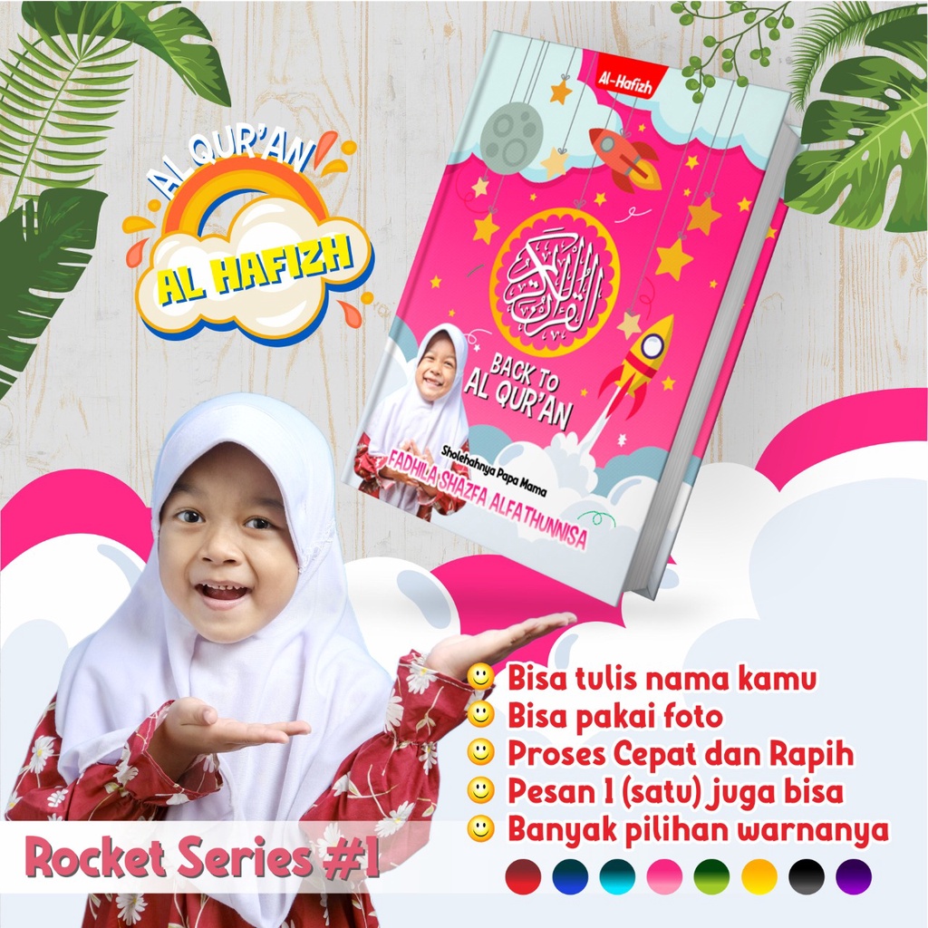 (Bisa Custom Nama Dan Foto) Alquran A5  Custom Nama Dan Foto Terjemah Latin Perkata | Tanpa Terjemah