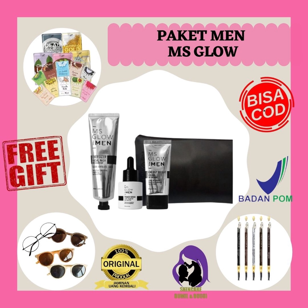 Ms Glow For Men Original Paket Wajah Pria Lengkap Paket Ms Glow For Men Serum Ms Glow Man Ms Glow Me