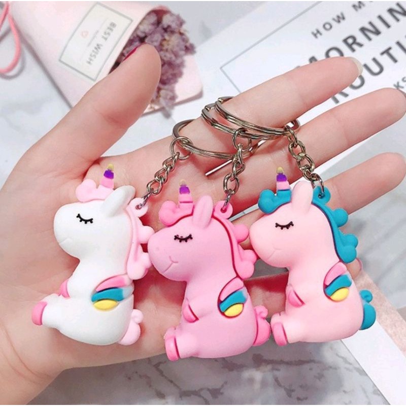 gantungan kunci unicorn kuda poni little poni karet