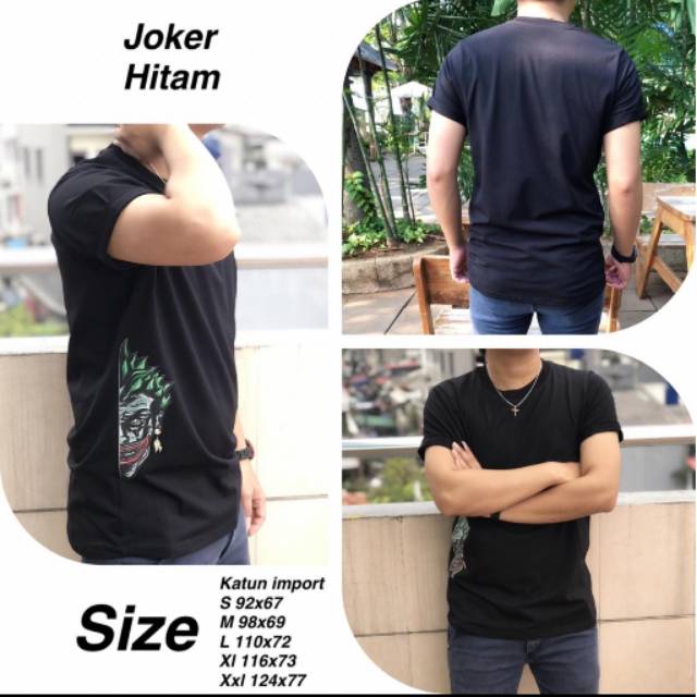  KAOS  OBLONG  PRIA LENGAN PENDEK CATTON IMPORT  WARNA HITAM 