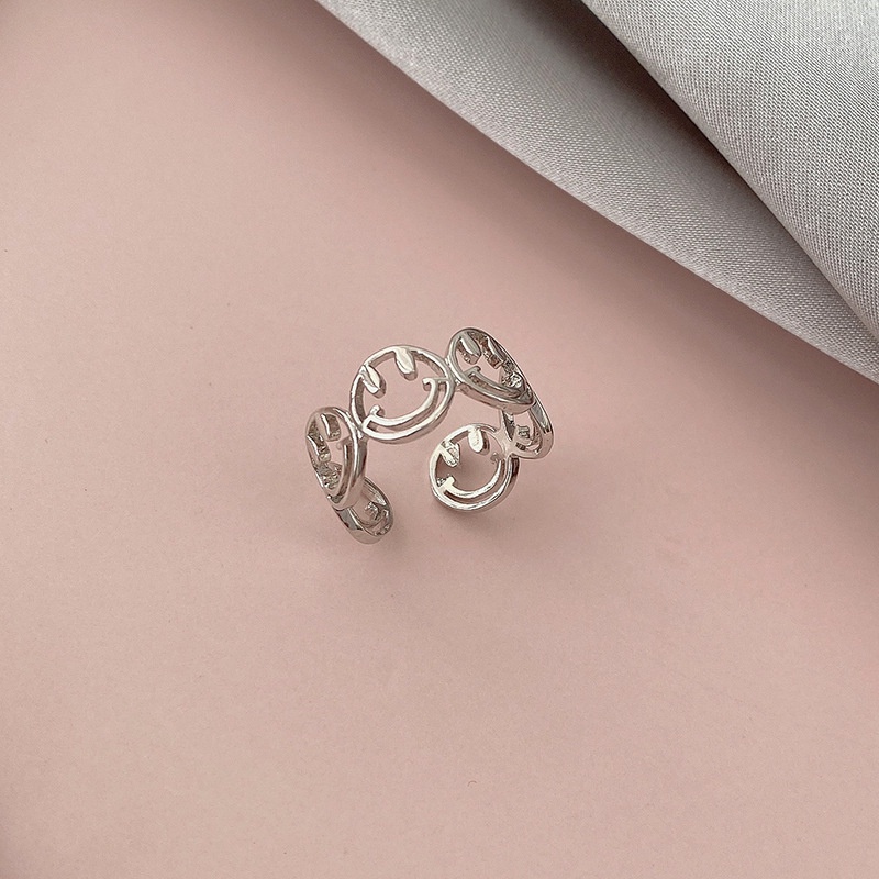 Cincin Jari Telunjuk Desain smiley face element Untuk Wanita