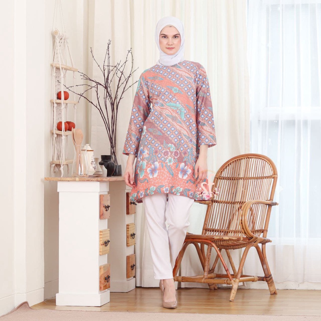 Atasan Baju Premium Batik Tradisional Pekalongan Mega Mendung Solo Parang Jumputan Kawung Terbaru-A