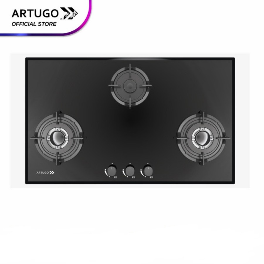 Artugo Built In Glass Gas Hob/Kompor Tanam Gas AH 390 CB Panjang 86 cm