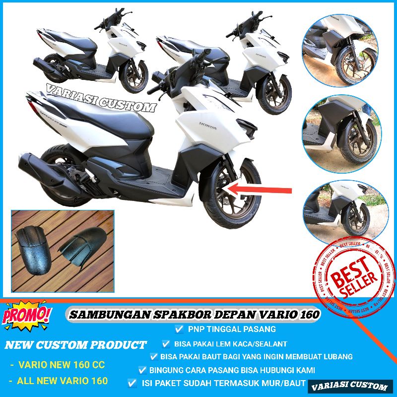 Sambungan Spakbor Depan Vario 160 Aksesoris Modifikasi Custom Fiberglass