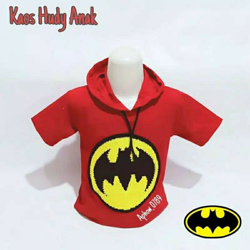 Kaos Hoodie anak Superhero Usia 1-10 tahun / Berubah Karakter / Hoodie anak / Kaos usap-REALPICT