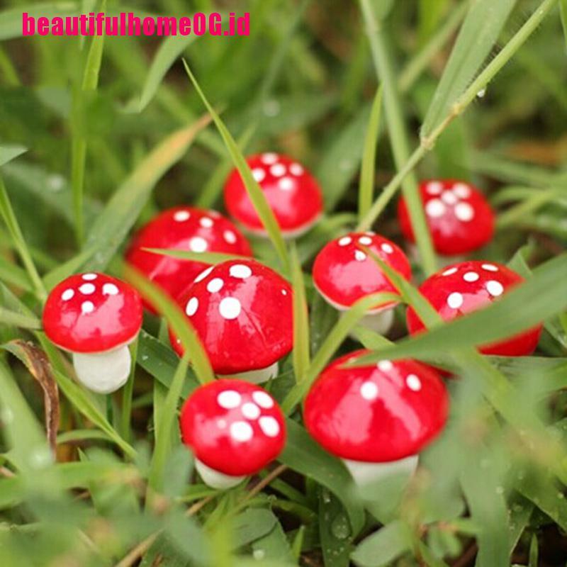 10pcs Miniatur Jamur Untuk Dekorasi Taman Peri Rumah Boneka Diy