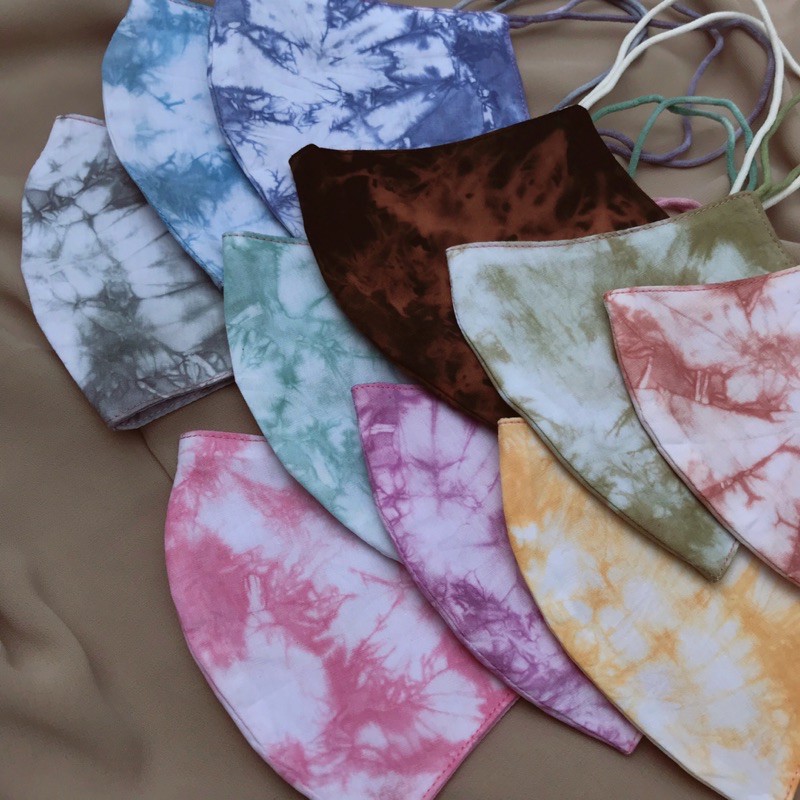 Hijab Masker Tiedye  | Tie Dye Katun Hijab | Masker Headloop