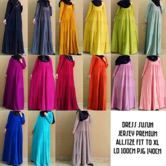 Gamis jersey premium polos Gamis jersey susun gamis susun premium