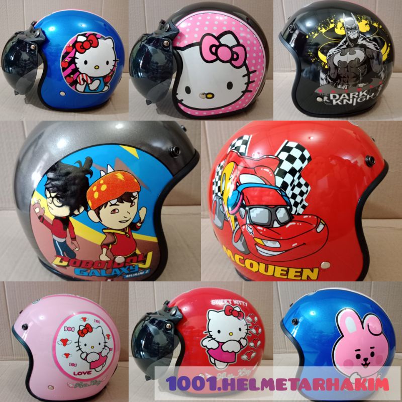 HELM ANAK JUNIOR KARAKTER KARTUN/HELM ANAK JUNIOR KARAKTER LAKI-LAKI DAN PEREMPUAN USIA 8 - 12 TAHUN
