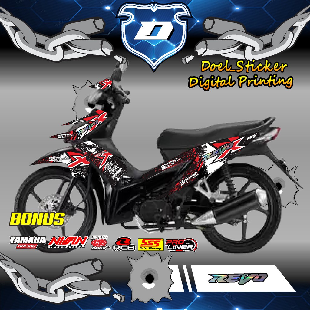 Sticker Striping REVO ABSOLUTE List Variasi Hologram , Crome Doel  001