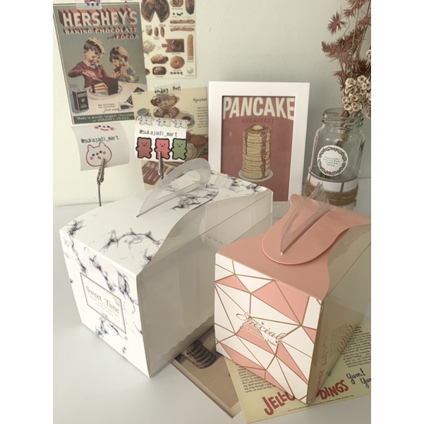 Cake box transparan/ money box transparan/ silce cake box mika transparan estetik ala korea