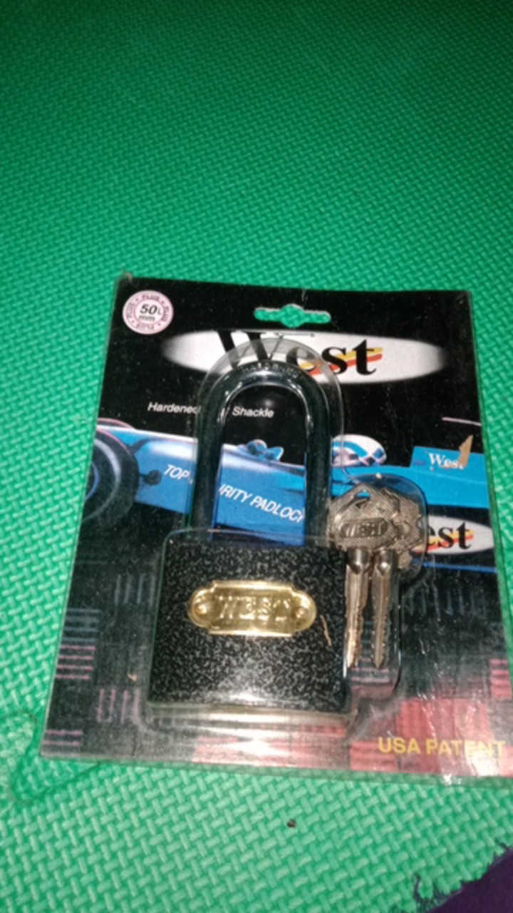 Gembok Hitam West Leher Pendek 50 Mm (short) / Gembok Rumah Pagar Gudang