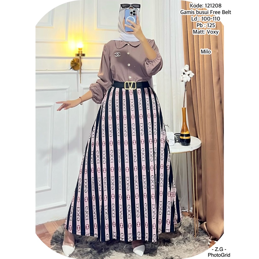 Gamis busui wanita gucci kombinasi voxy premium murah
