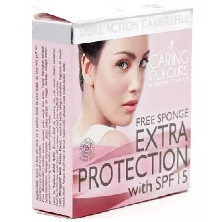 REFILL Caring Colours Dual Action Cake Extra Protection / Bedak Refill / Extra Protection