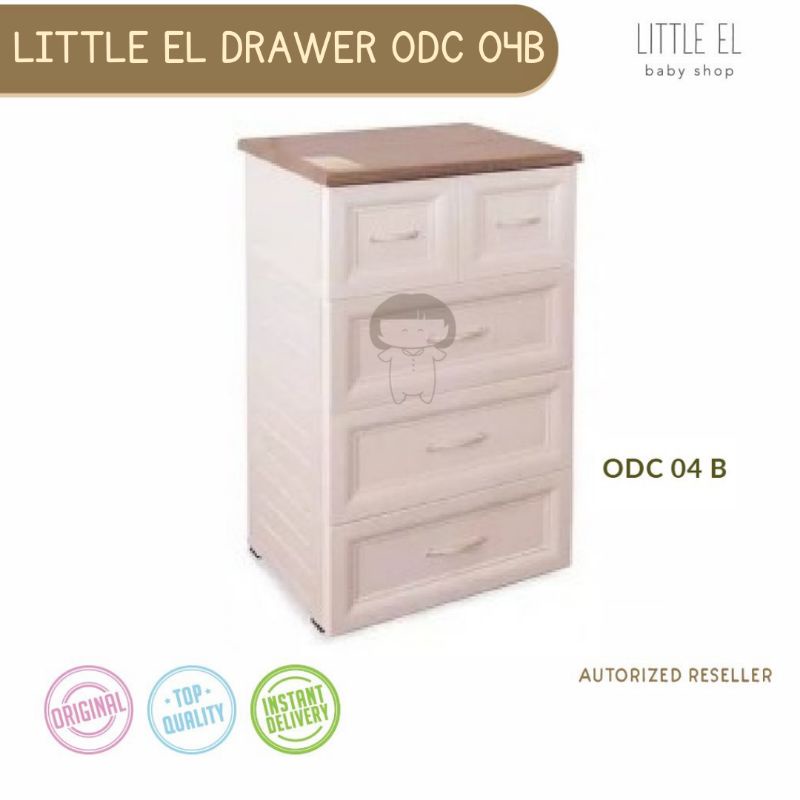 Little El Drawer - Olymplast ODC 04B - Lemari Plastik - Lemari Baju Bayi dan Anak - Drawer Baju Bayi
