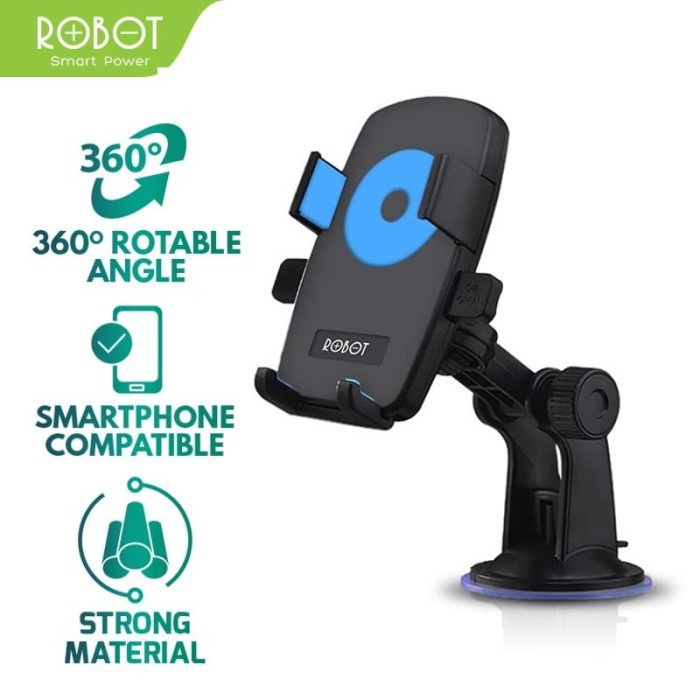 HANDPHONE CAR HOLDER MOUNT CAR DUDUKAN HP MOBIL ROBOT RT-CH01 - Hitam