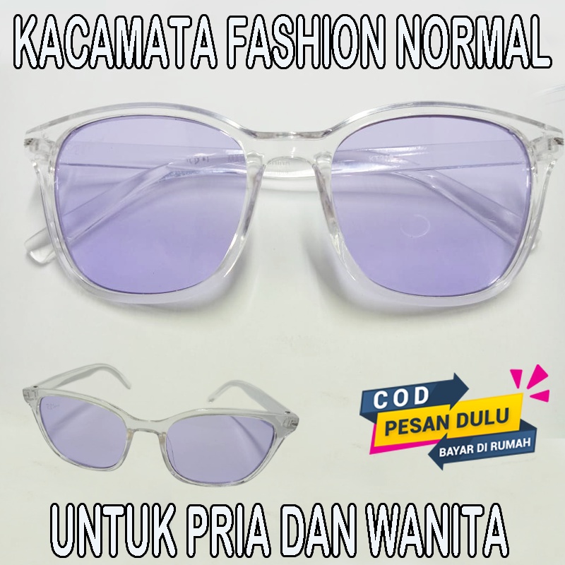 Kacamata Fashion Vintage Lensa Warna Warni Frame Kotak Kacamata Square Harajuku Oval Lensa Retro Vintage