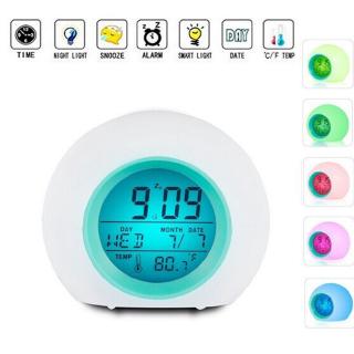 Jam Alarm Digital Dengan Lampu Led 7 Warna Untuk Dekorasi  