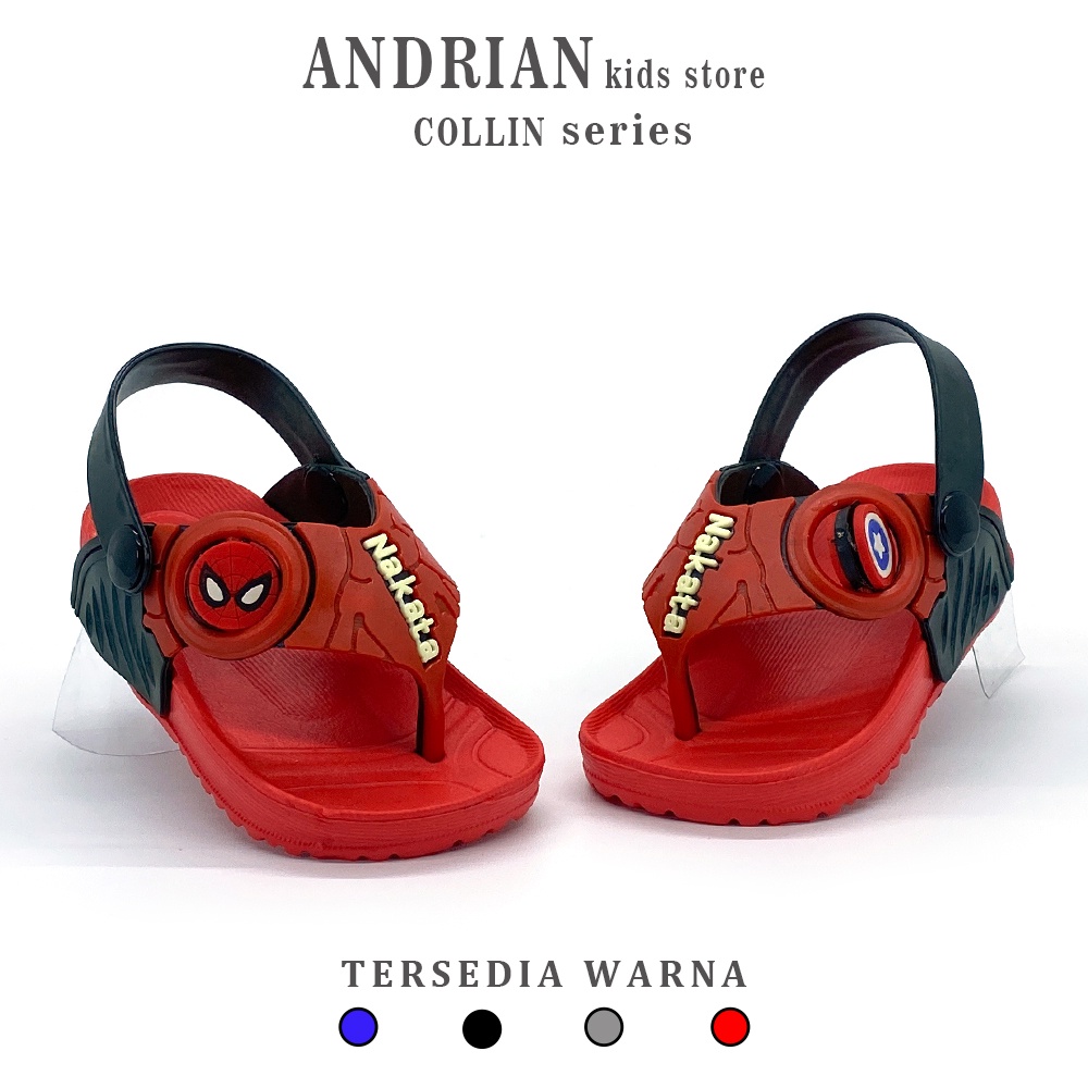 SANDAL ANAK LAKI-LAKI MODEL TERBARU TALI BELAKANG DENGAN MOTIF AVANGERS