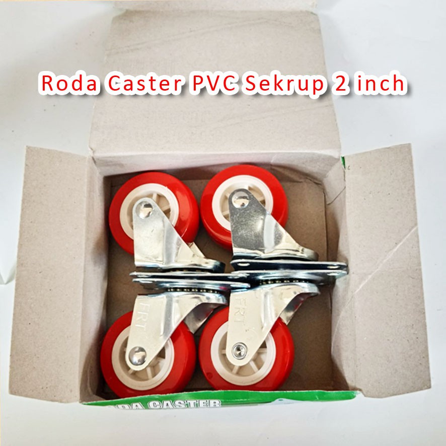 Roda Troli Gerobak Etalase Mesin Cuci Lemari Kulkas Ban Meja Caster Pvc 2 Inch Hidup