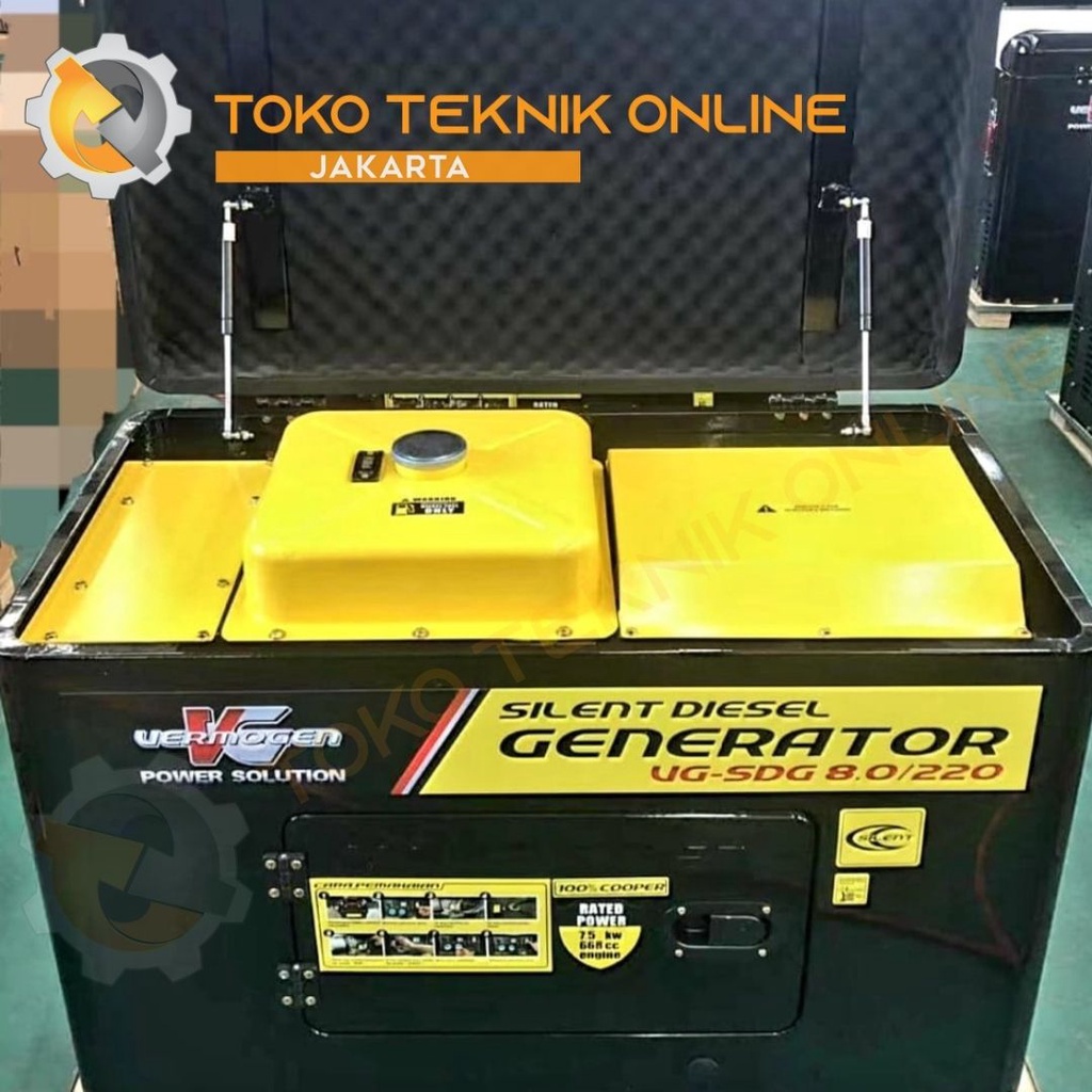 Silent Diesel Generator / Genset - 8000 WATT - 1 Phase - VERMOGEN