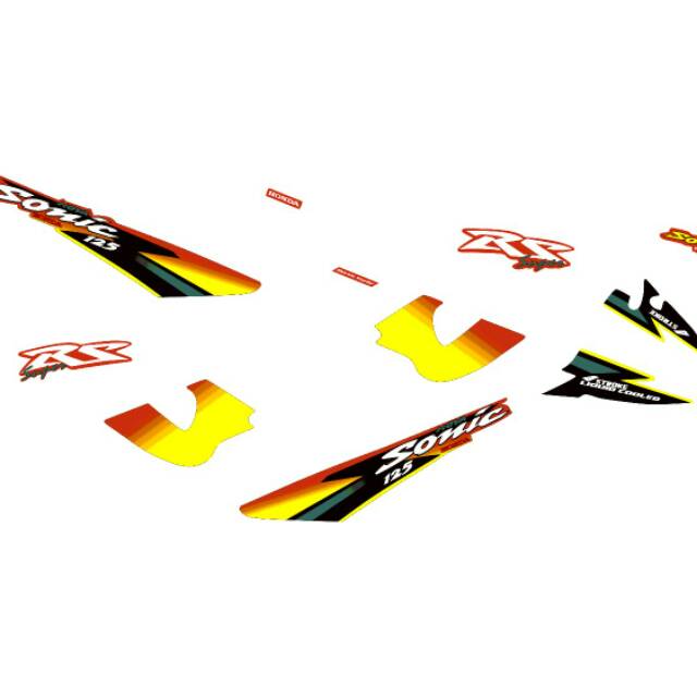 Striping sonic 125 merah kuning