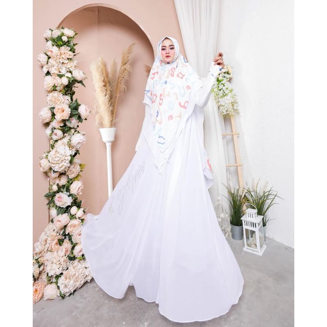 GAMIS PUTIH MEWAH PREMIUM / NAURA SYARI VOL 1 BY SS STYLE / GAMIS UMROH DAN HAJI
