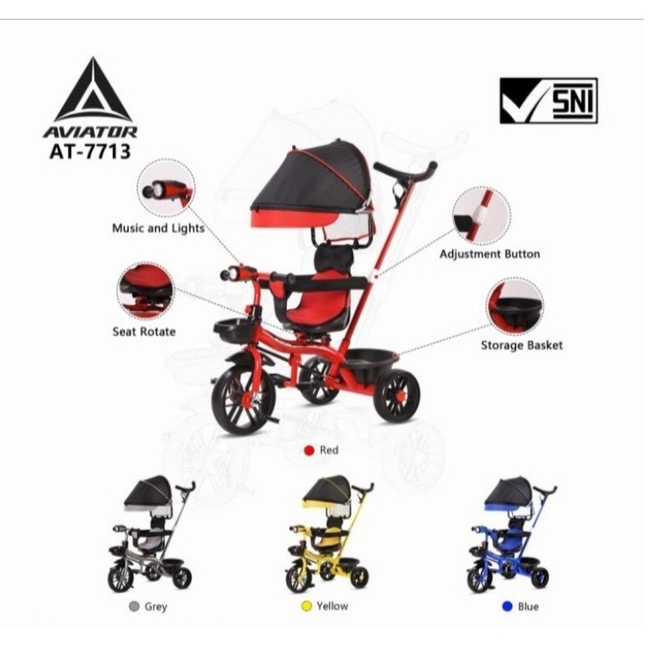 Sepeda Anak Roda Tiga Aviator AT 7713 Sepeda Roda 3
