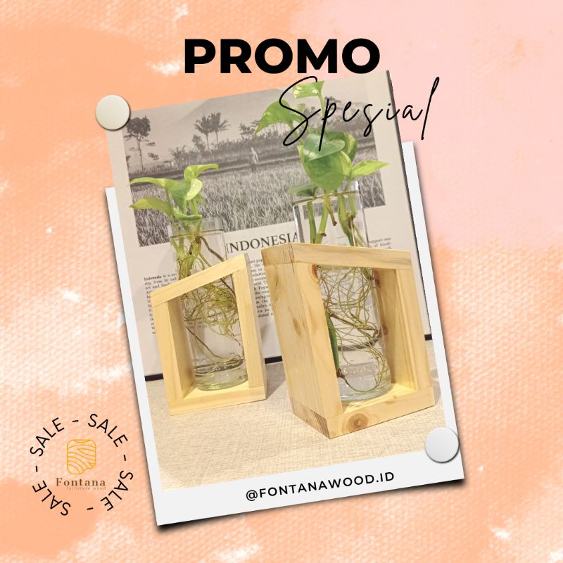 TERLARIS‼️ (1 PKET) PREMIUM VAS BUNGA / VAS TANAMAN HIAS / VAS BOTOL KACA /  VAS KAYU / TANAMAN HIAS