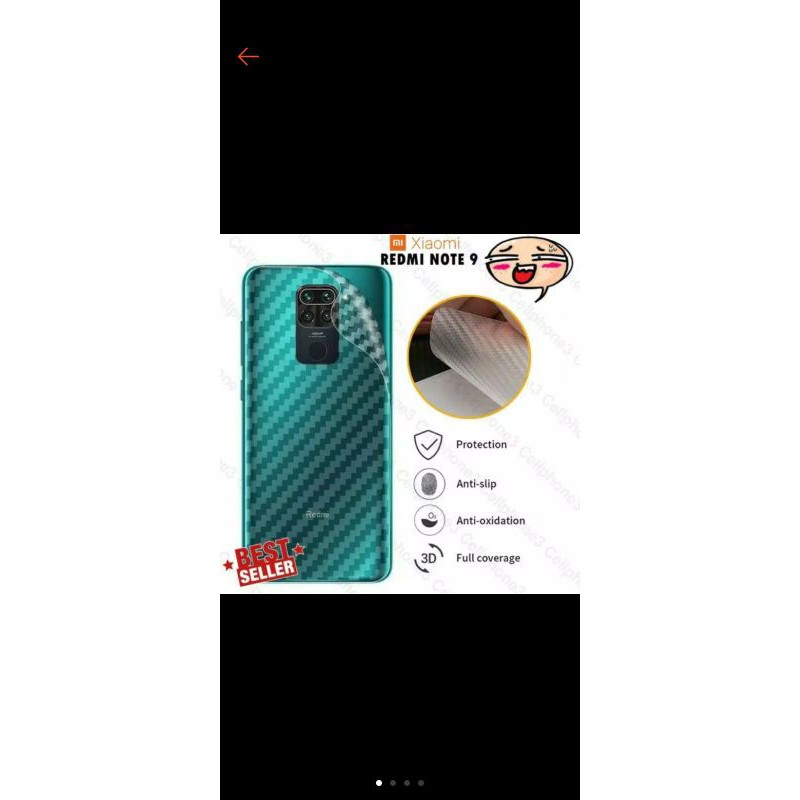 skin carbon redmi not 9 & redmi not 9 pro