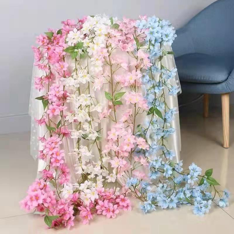 Bunga Sakura Hias Juntai Dekorasi Dinding Rumah Murah Import Tanaman Bunga Hias Plastik PBP66