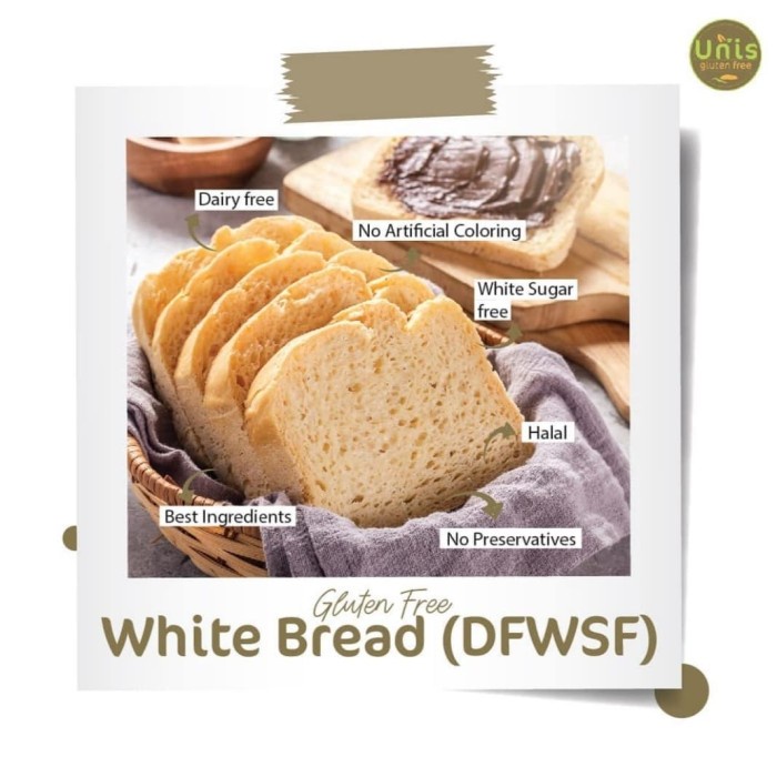 

hbt204tt Tepung White Bread Gluten Free / Unis Gluten Free 500Gr Da01D100