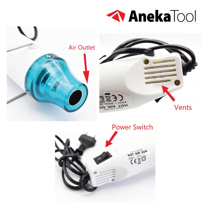 Hotgun Heat Gun Electric Hot Air Vinyl 220V 300W Hot Gun Hotgun Heatgun