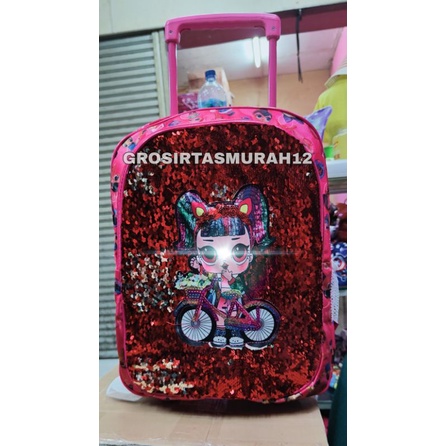 0Tas Ransel Troli Anak Perempuan LOL Free Jam Dan Botol