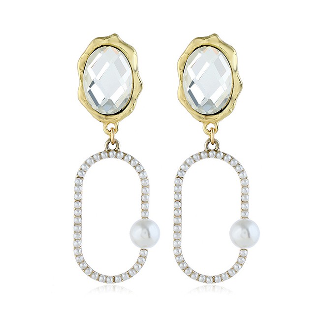 LRC Anting Tusuk Fashion Gold Gemstone Earrings F40643