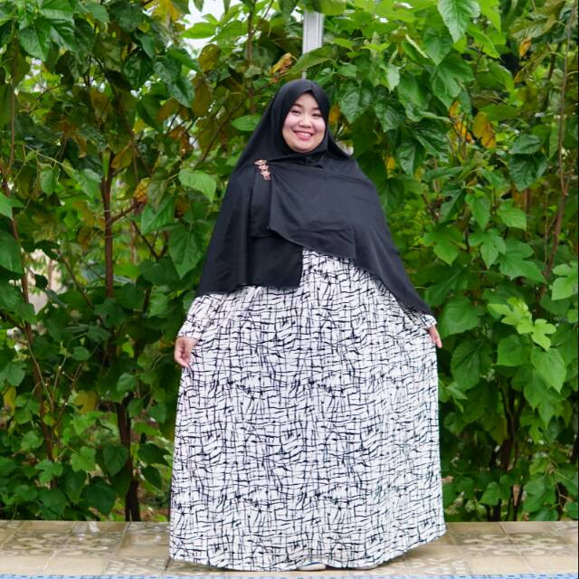 Gamis Jumbo Jersey Putih Murah
