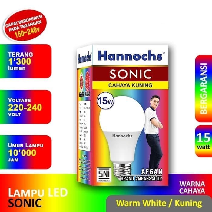 Lampu LED Hannochs Sonic 15W Warm White / Kuning