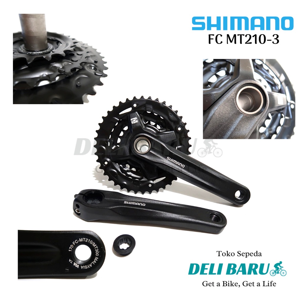 Shimano Crank hollowtech TANPA BB HT2 Altus MT 210 MT 300 gir 22 30 40 sepeda MTB