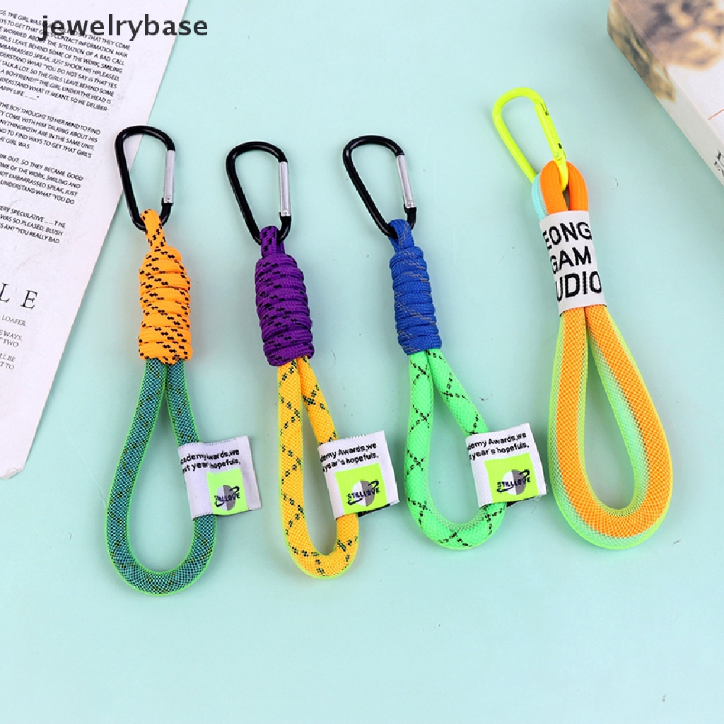 (jewelrybase) Tali Lanyard Motif Kepang Warna Fluorescent Untuk Gantungan Kunci / Handphone