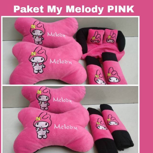 Paket bantal leher mobil tulang tempat tisue set melody