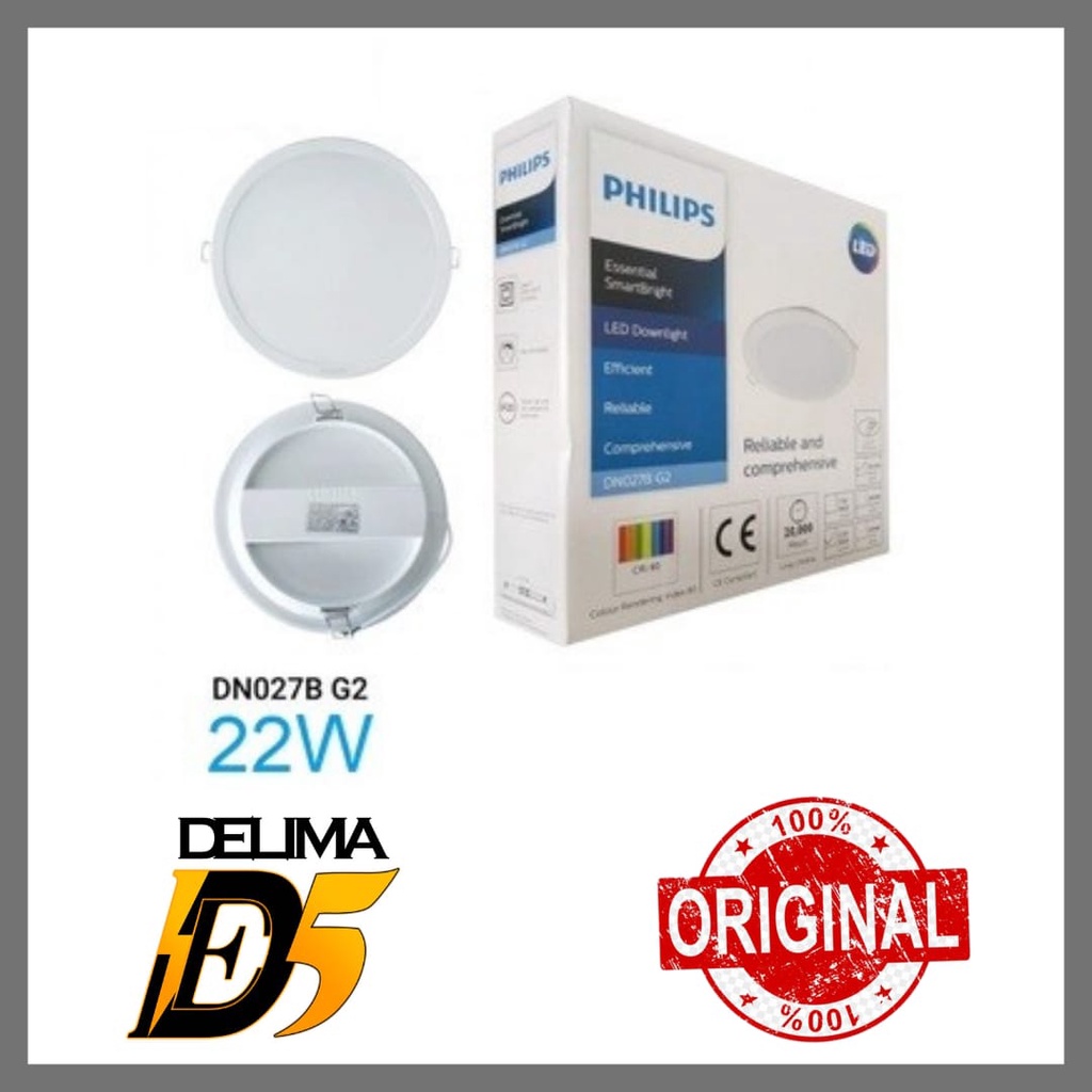 Philips Lampu Downlight LED DN027B G2 22W 8inch (CW - Putih / WW - Kuning)